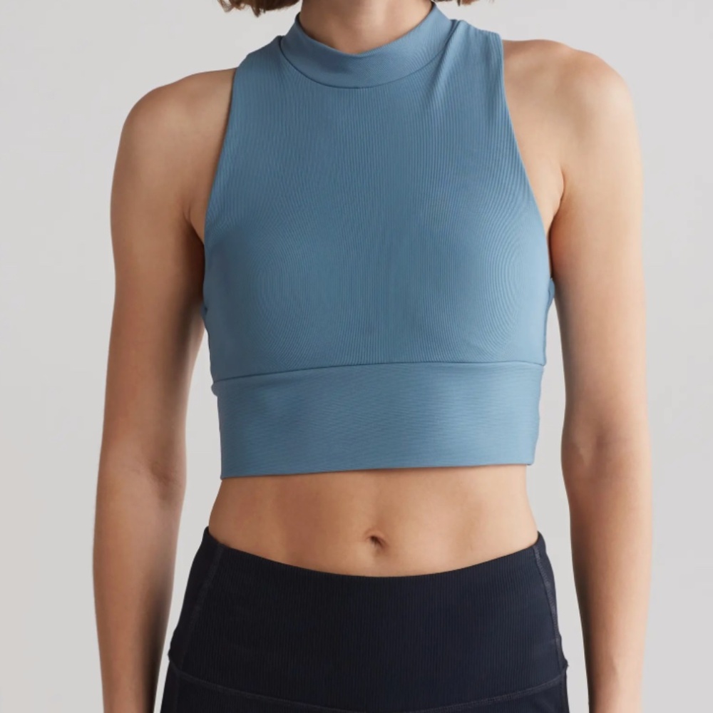 Ottoman Mock Neck Sleeveless Activewear Top